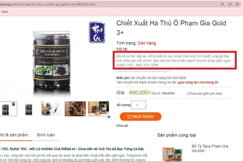 Bột dạ dày Thanh vị tán, Chiết xuất Hà thủ ô đỏ, Xuyên tâm liên Phạm Gia… quảng cáo vi phạm
