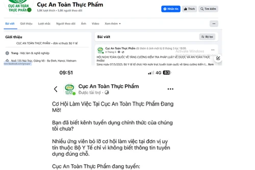 Cảnh báo về việc mạo danh Cục An toàn thực phẩm trên Facebook để lừa đảo