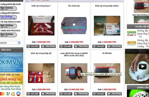 Rao bán dụng cụ cờ bạc bịp - Tiếp tay cho lừa đảo 