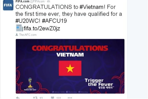 FIFA chúc mừng U19 Việt Nam lần đầu giành vé World Cup