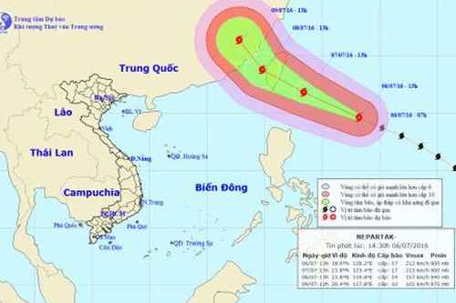 Xuất hiện siêu bão NEPARTAK ở Philippines