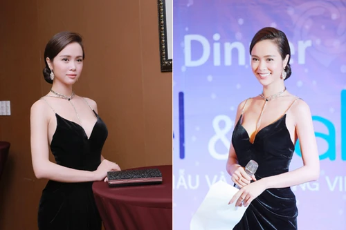Vũ Ngọc Anh diện đầm hở bạo "đốt mắt" khán giả