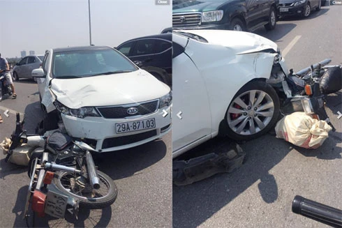 Hà Nội: Tai nạn liên hoàn trên cầu Vĩnh Tuy, 3 người nhập viện