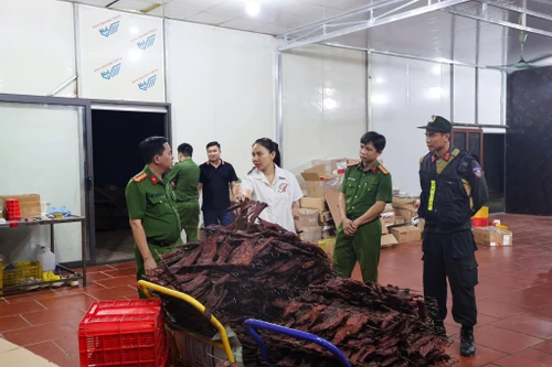 Đột kích cơ sở sản xuất hơn 400 tấn thịt sấy khô từ thực phẩm không rõ nguồn gốc