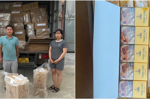 Khởi tố 2 chị em buôn bán hơn 55.000 bao thuốc lá Thăng Long giả