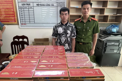 Ngụy trang thuốc lá nhập lậu trong các thùng hàng đi tiêu thụ