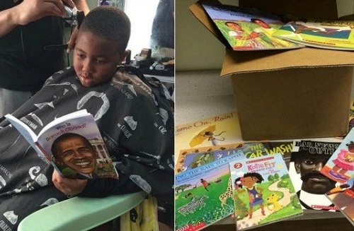 Đọc sách được giảm giá cắt tóc