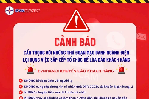 EVNHANOI cảnh báo khẩn về tình trạng bị giả mạo