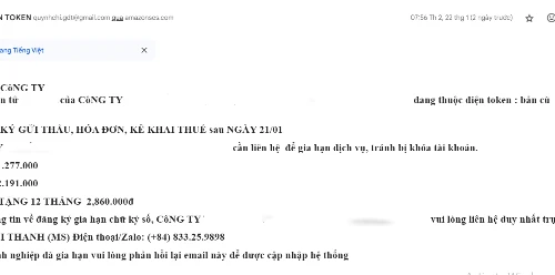 Lộ diện hình thức lừa đảo mới: Thông báo dịch vụ chữ ký số hết hạn