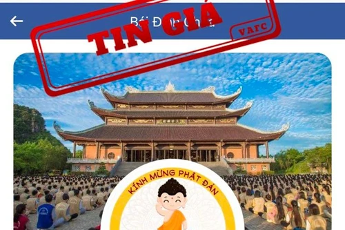 Giả mạo Facebook của chùa Bái Đính để kêu gọi từ thiện