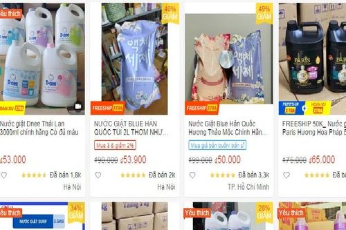 Nước giặt giá rẻ, mập mờ nguồn gốc tung hoành “chợ mạng”