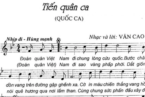 Kiến nghị về cơ chế sử dụng tác phẩm “Quốc ca”