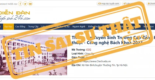 Thông tin sai sự thật về trường Cao đẳng Kỹ thuật – Công nghệ Bách Khoa