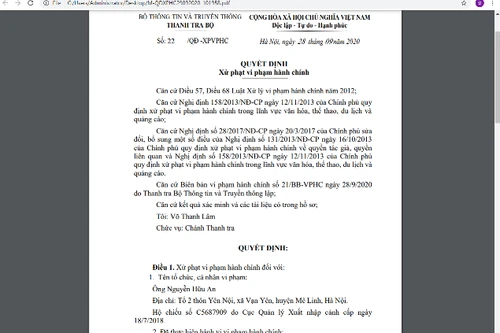 Hà Nội: Phạt 15 triệu đồng một cá nhân vi phạm quy định về quảng cáo