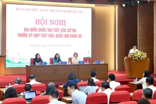 Bí thư Thành ủy Hà Nội Bùi Thị Minh Hoài tiếp xúc cử tri tại đơn vị bầu cử số 4