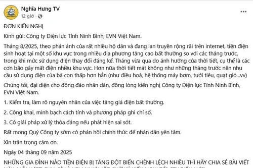 EVNNPC: Thông tin tăng giá điện bất thường tháng 8 là thổi phồng, gây hoang mang dư luận