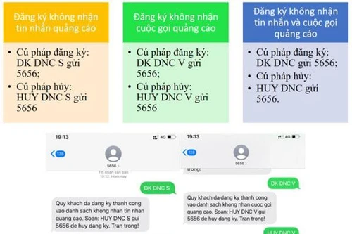 Thêm hình thức đăng ký/hủy đăng ký đối với danh sách không quảng cáo cho thuê bao di động
