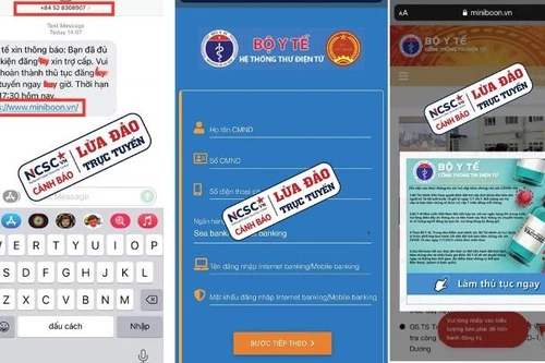 Phát hiện, gỡ bỏ 2 website lừa đảo xin trợ cấp tiêm vaccine Covid-19 