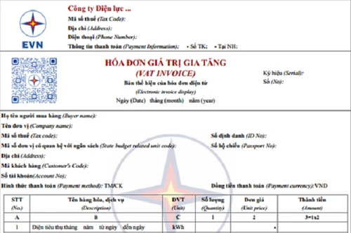 Từ tháng 6, hóa đơn tiền điện sẽ thực hiện theo mẫu mới