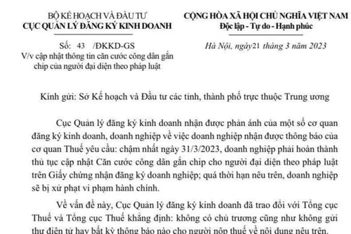 Thực hư việc cơ quan thuế yêu cầu bắt buộc cập nhật căn cước công dân gắn chip