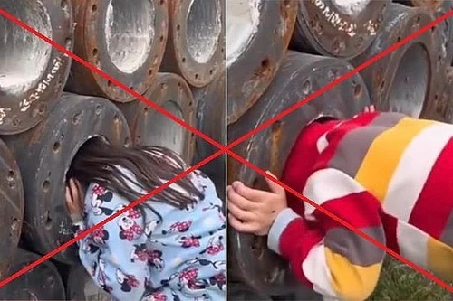 Phẫn nộ, đề nghị xử lý nghiêm TikToker xui 3 em nhỏ chui vào trụ bê tông để thử nghiệm