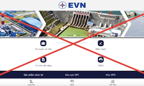 EVN tiếp tục bị giả mạo website