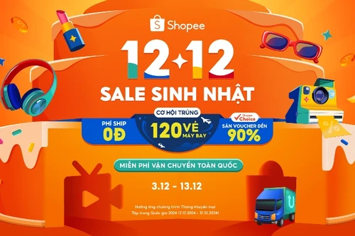 Shopee tung loạt ưu đãi dịp 12.12 Sale sinh nhật