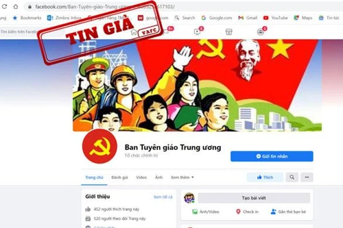 Lập fanpage giả mạo Ban Tuyên giáo Trung ương