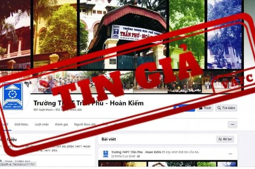 Fanpage của Trường THPT Trần Phú – Hoàn Kiếm bị giả mạo