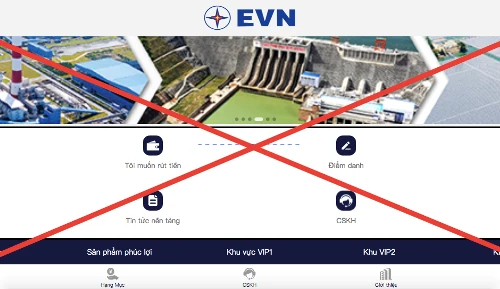 Tiếp tục xuất hiện trang web giả mạo thương hiệu EVN