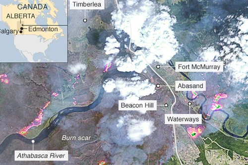Cháy rừng khủng khiếp ở Canada đe dọa cuộc sống hơn 80.000 dân