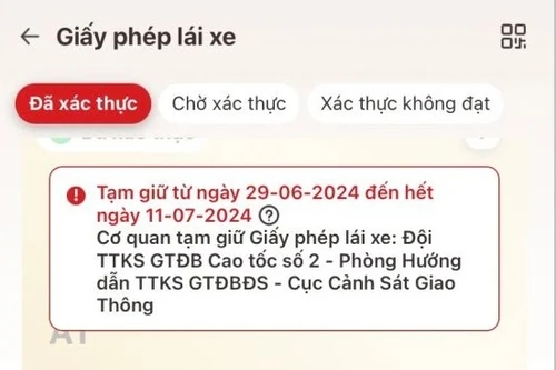 Mới: Chủ xe có thể dùng bản giấy thay thế khi bằng lái xe đã bị tước/tạm giữ trên VNeID?