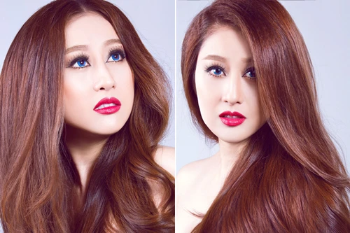 Cận cảnh gương mặt búp bê của MC Kim Trang