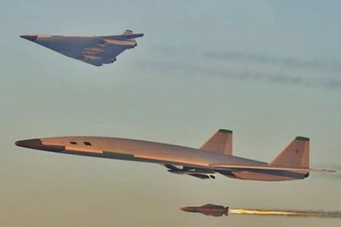 [ẢNH] Máy bay ném bom PAK DA trở thành ác mộng của Mỹ khi tích hợp Kh-47M2 Kinzhal?