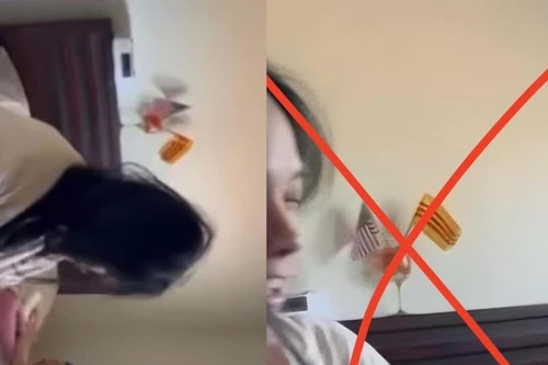 Xôn xao hình ảnh cờ vàng ba sọc đỏ xuất hiện trong nơi ở của vợ chồng Quốc Nghiệp - Ngọc Mai