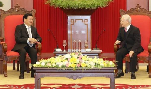 Tổng Bí thư, Chủ tịch nước Nguyễn Phú Trọng tiếp Thủ tướng Lào Thongloun Sisoulith 