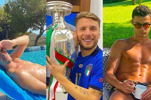 [ẢNH] Muôn cách nghỉ xả hơi sau Euro 2020 của các siêu sao bóng đá 