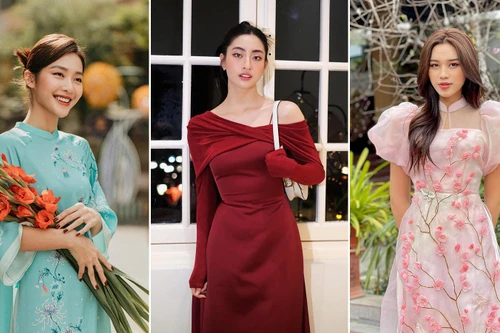 Dàn mỹ nhân Việt khoe nhan sắc rạng rỡ trong tà áo dài Tết