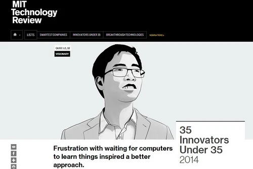 Người Việt đầu tiên lọt danh sách "Nhà sáng tạo dưới 35 tuổi của năm 2014"