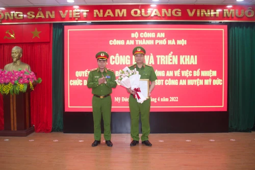 Công bố quyết định Thủ trưởng Cơ quan Cảnh sát điều tra Công an huyện Mỹ Đức