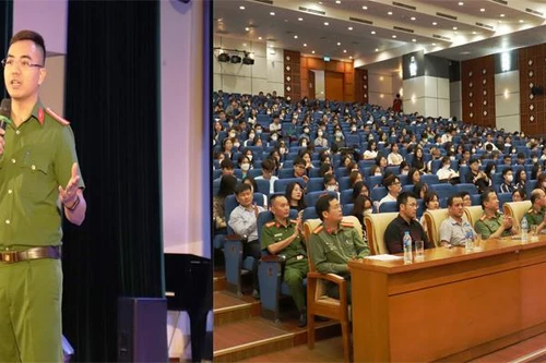 Hơn 1.000 sinh viên Đại học Kinh tế quốc dân được hướng dẫn cách phòng chống tội phạm