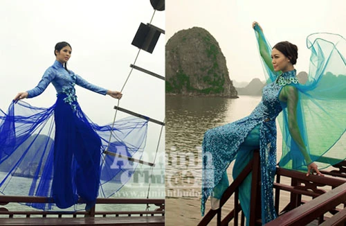 Ngọc Hân và Thuỳ Dung “đọ sắc” trên Vịnh Hạ Long