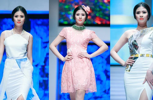 Hoa hậu Ngọc Hân “diện” thời trang do chính mình thiết kế