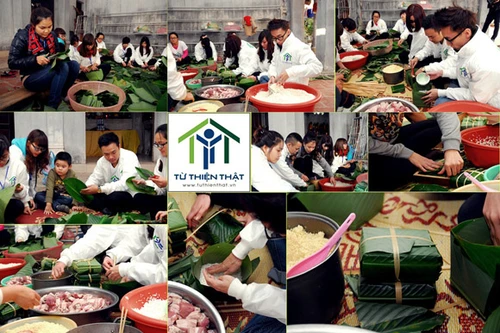 Trúc Diễm, Minh Béo gói bánh chưng, bánh tét tặng người nghèo