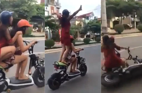 Vô tư đùa giỡn trên đường, 2 thiếu nữ "đo đường" trong đau đớn