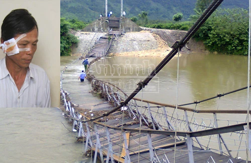Đắk Lắk: Sập cầu treo, một người dân bị thương