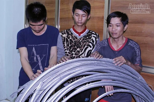 Nửa đêm, nhân viên công ty ôm trộm cáp điện đi bán