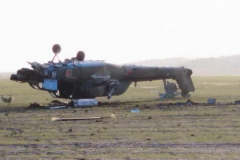 [ẢNH] Nga công bố hình ảnh trực thăng Mi-28UB rơi trong khi bay huấn luyện