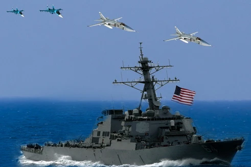 [ẢNH] Biên đội tiêm kích Nga tập tấn công chiến hạm Mỹ tại Biển Đen?