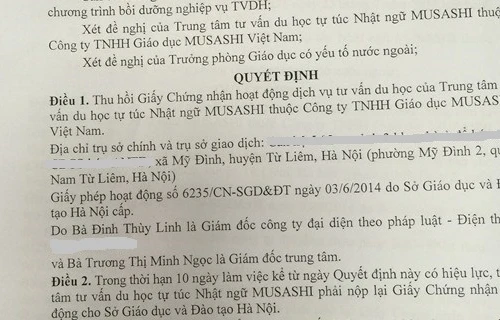 Hà Nội thu hồi giấy phép hoạt động một trung tâm tư vấn du học